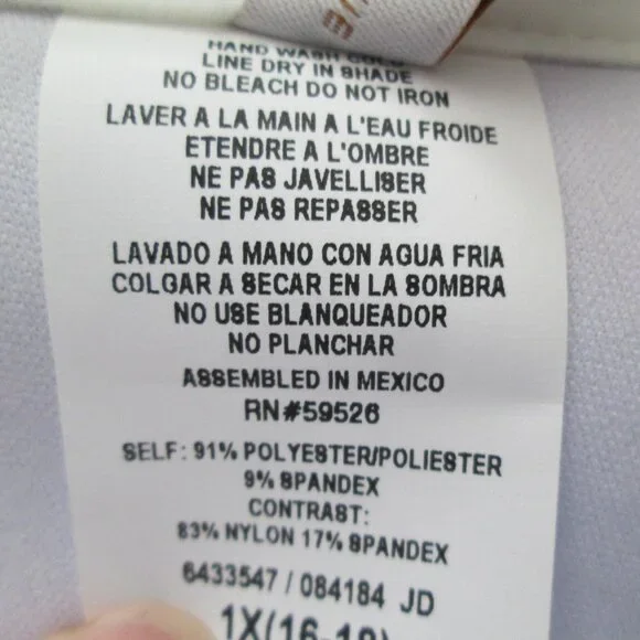 BECCA ETC Plus Size Tankini Water Color Print NWT Sz 1X - Picture 8 of 11